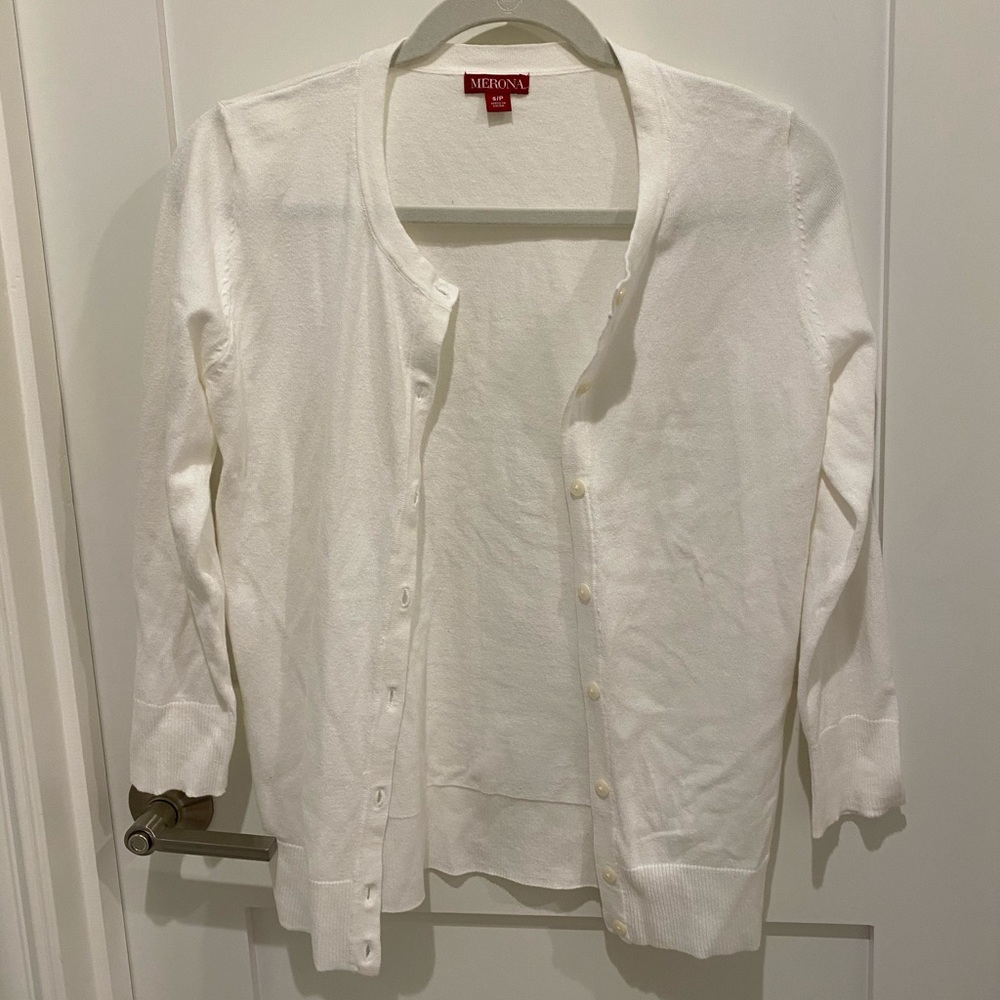 Women’s white cardigan